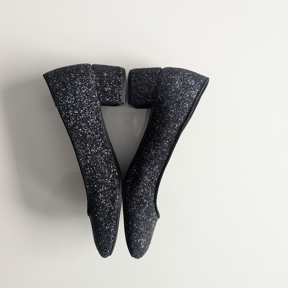 Glittery Sparkle Black Baby Heels
